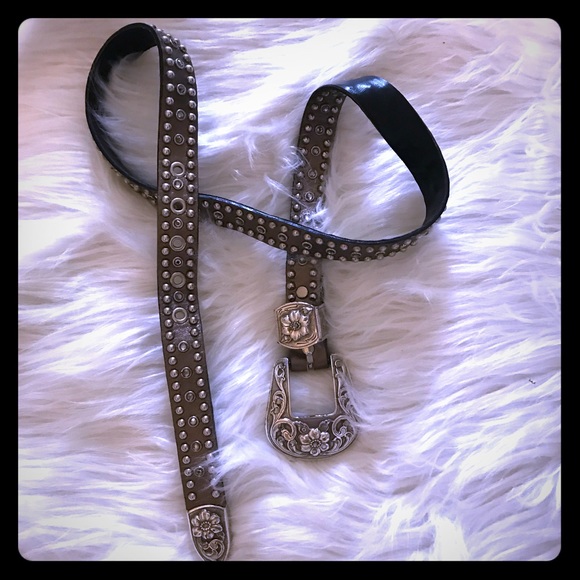 Leatherock Accessories - STUDDED & JEWELED LEATHEROCK BELT SIZE S 32